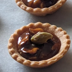 Tartelettes caramel fruits secs