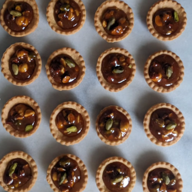 Tartelettes caramel fruits secs