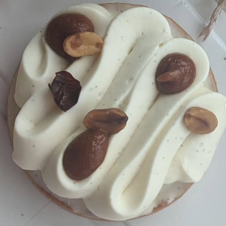 Tarte individuelle cacahuètes vanille